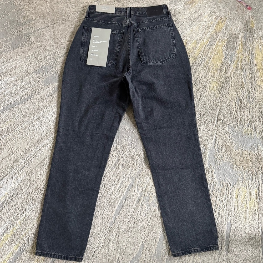 Everlane jeans The Curvy 90's Cheeky Straight Grey washed black 29 new - Picture 3 of 16